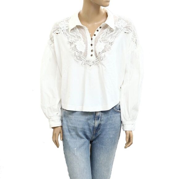 Anthropologie Maeve White Lace Blouse - Picture 6 of 9